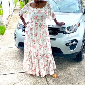 White Flower Spring Dress